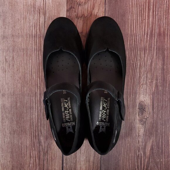 Mephisto Womens Size 10 Jenyfer Nubuck Mary Jane Shoes Black Suede Air-Jet - Picture 7 of 15
